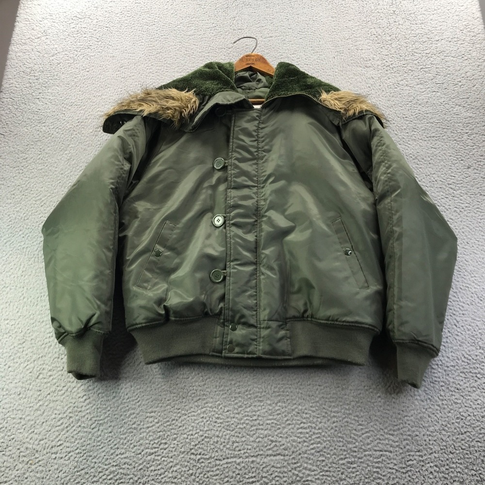 Military Jacket Mens Small Green N-2B Parka Cold Weather Flight Aviator Rothco